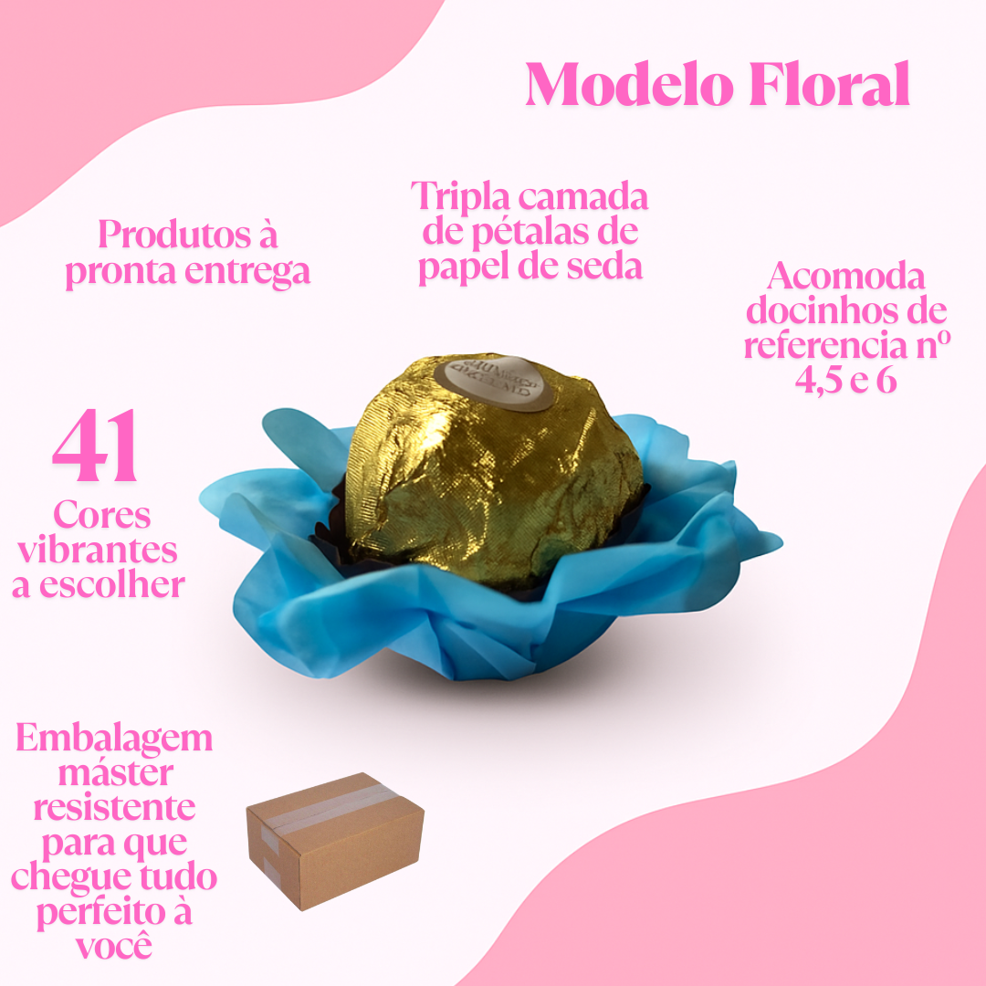400 FORMINHAS DE DOCES FINOS FLOR FLORAL CASAMENTO FESTAS 39 CORES